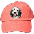 Embroidered Baseball Caps Peach  Bearded Collie D37
