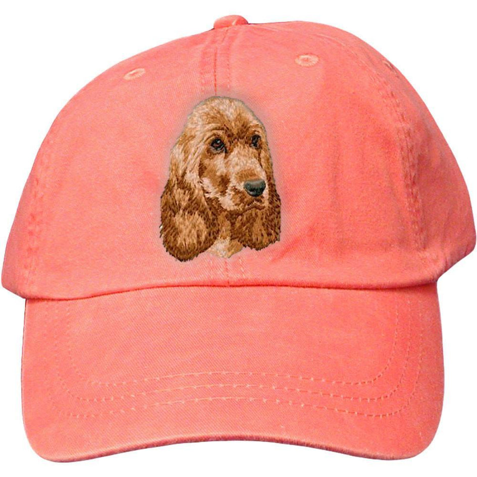 Embroidered Baseball Caps Peach  English Cocker Spaniel DM404