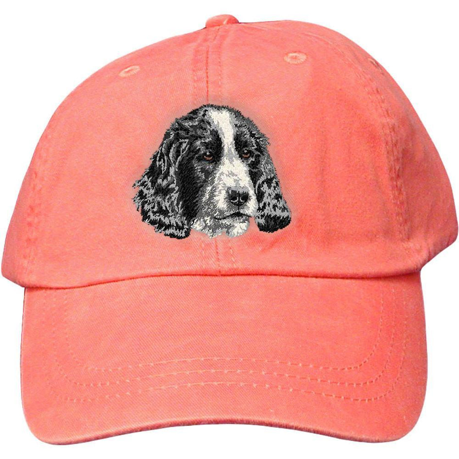 Embroidered Baseball Caps Peach  English Cocker Spaniel DV377