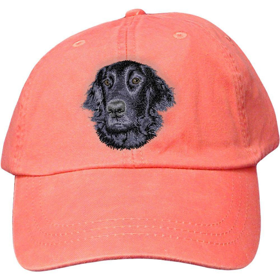 Embroidered Baseball Caps Peach  Flat Coated Retriever D53