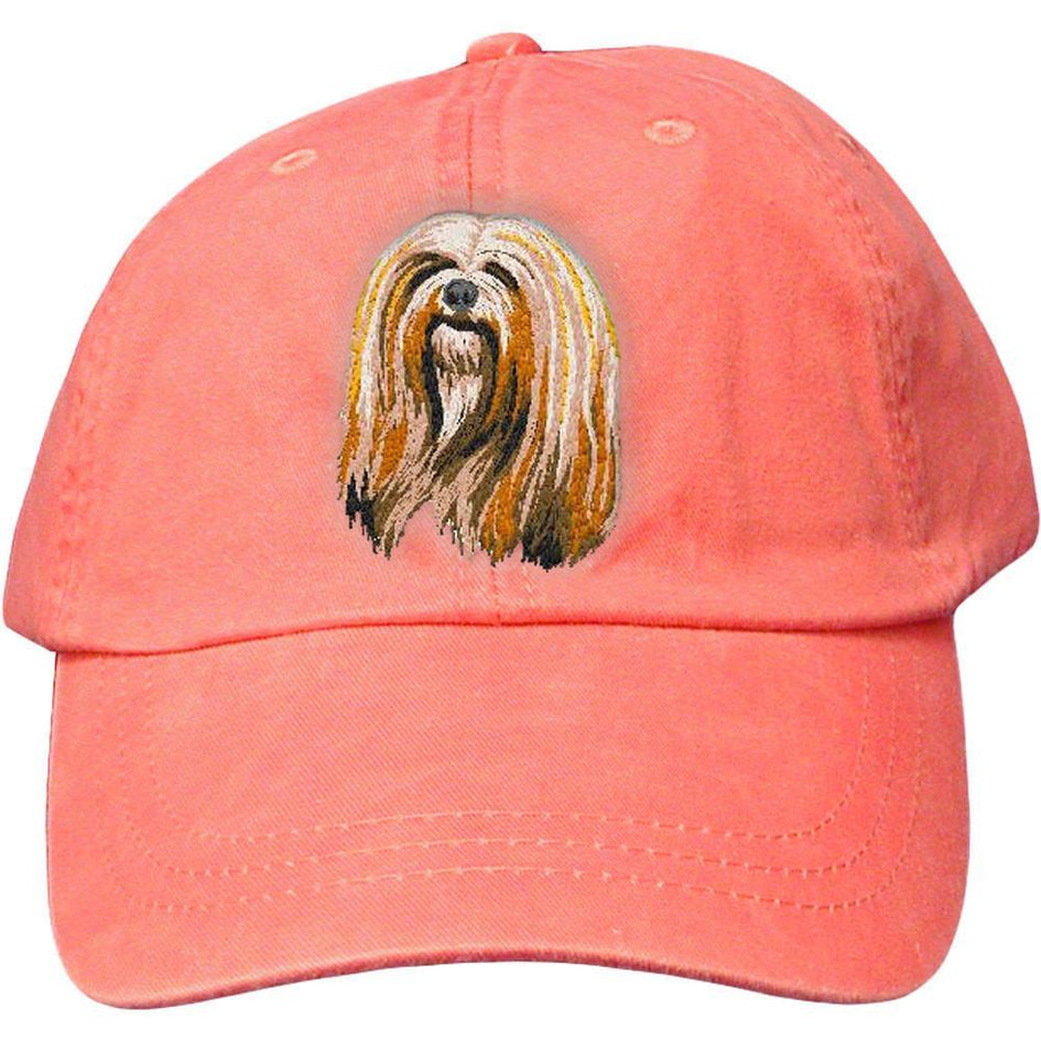 Embroidered Baseball Caps Peach  Lhasa Apso DM161