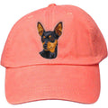Embroidered Baseball Caps Peach  Miniature Pinscher D22