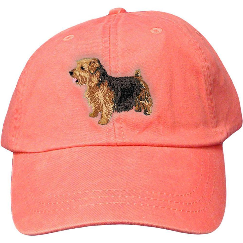 Embroidered Baseball Caps Peach  Norfolk Terrier DJ277