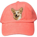 Embroidered Baseball Caps Peach  Pembroke Welsh Corgi D34