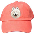 Embroidered Baseball Caps Peach  Samoyed D62