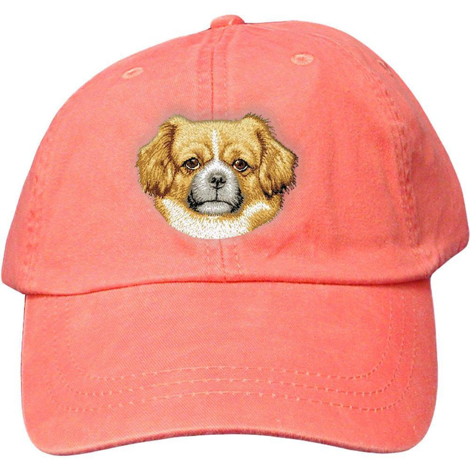 Embroidered Baseball Caps Peach  Tibetan Spaniel D87