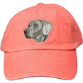Embroidered Baseball Caps Peach  Weimaraner DM339
