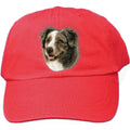 Embroidered Baseball Caps Red  Australian Shepherd D41