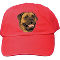 Embroidered Baseball Caps Red  Bullmastiff D56