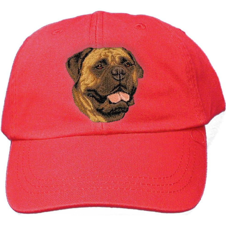 Embroidered Baseball Caps Red  Bullmastiff D56