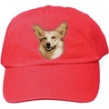 Embroidered Baseball Caps Red  Pembroke Welsh Corgi D34