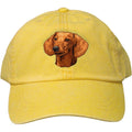 Embroidered Baseball Caps Yellow  Dachshund D29