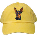 Embroidered Baseball Caps Yellow  Miniature Pinscher D22