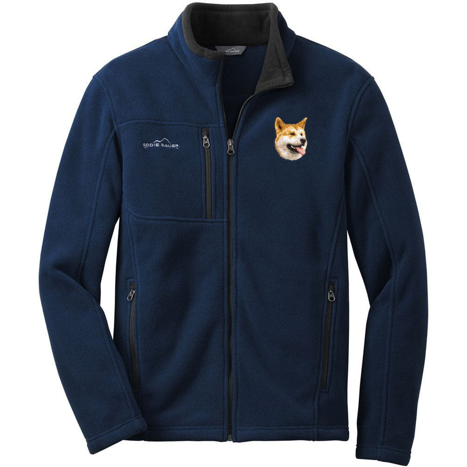 Shiba Inu Embroidered Mens Fleece Jackets