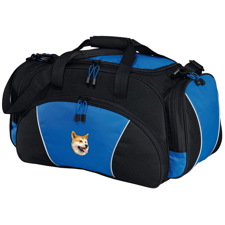 Embroidered Duffel Bags Royal Blue  Shiba Inu D91