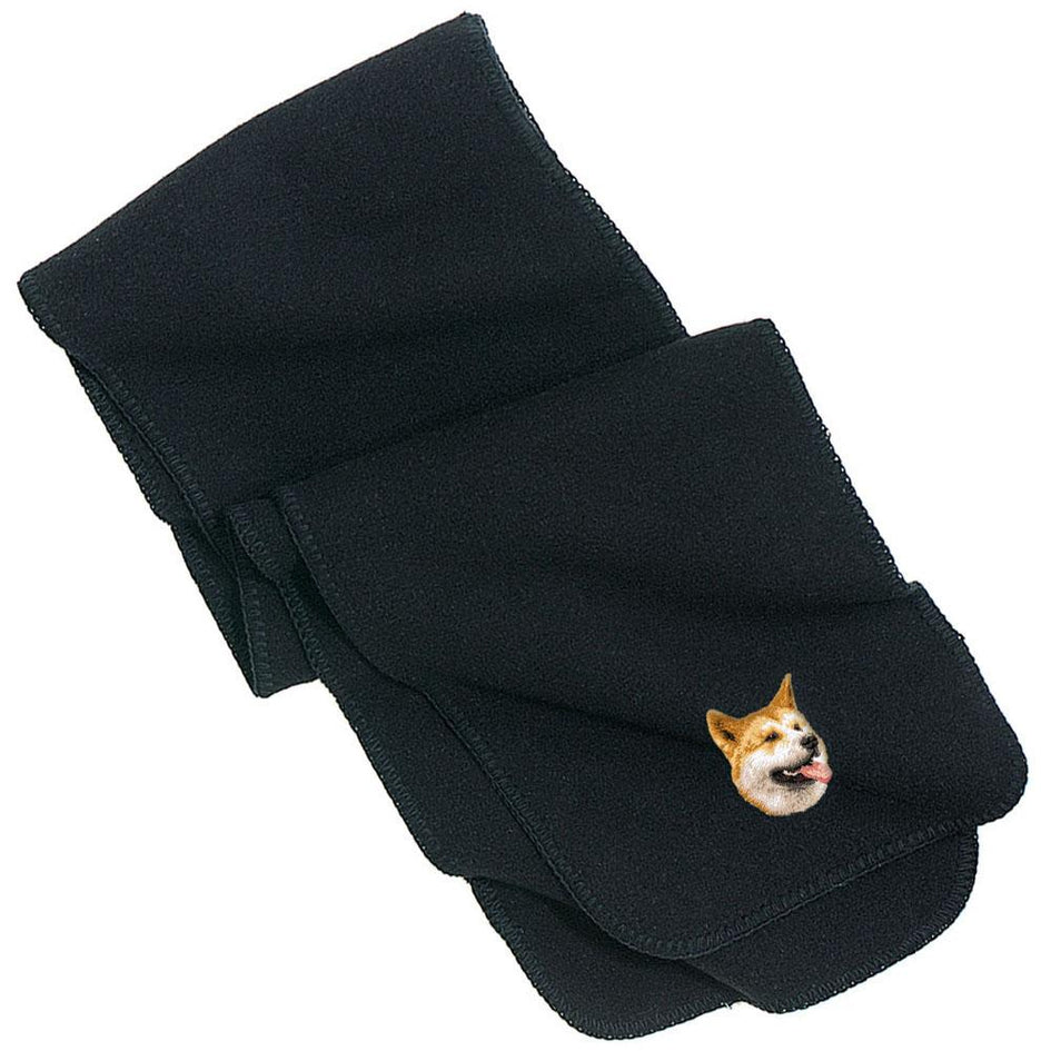 Embroidered Scarves Black  Shiba Inu D91