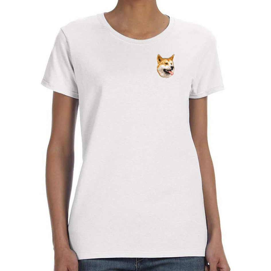 Shiba Inu Embroidered Ladies T-Shirts