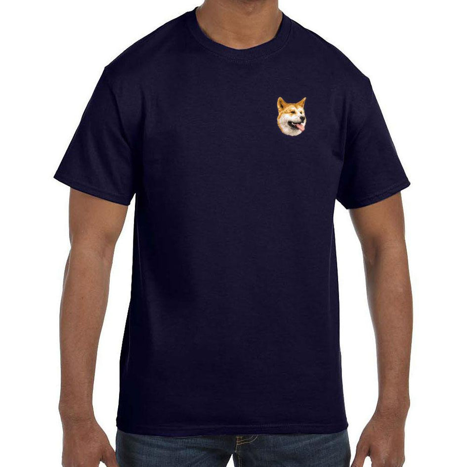 Shiba Inu Embroidered Mens T-Shirts