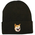 Embroidered Beanies Black  Shiba Inu D91