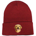 Embroidered Beanies Maroon  Golden Retriever D5