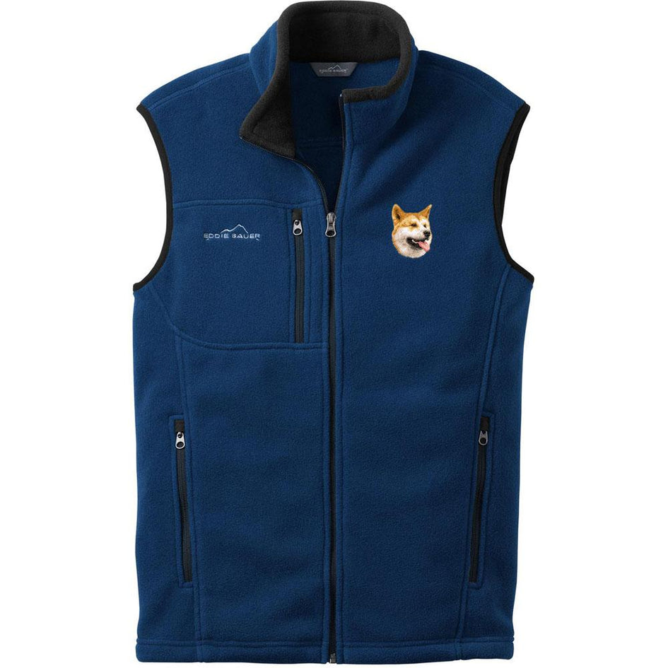 Embroidered Mens Fleece Vests Blackberry 3X Large Shiba Inu D91