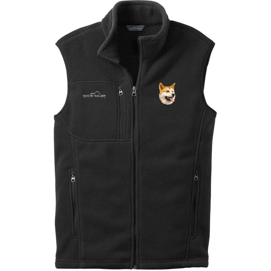 Embroidered Mens Fleece Vests Black 3X Large Shiba Inu D91