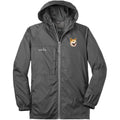 Embroidered Mens Eddie Bauer Packable Wind Jacket Black Cherry 3X-Large Shiba Inu D91