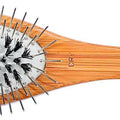 Bass Brushes The Hybrid Pet Groomer Oval Brush, Bamboo-Dark Finish, Small