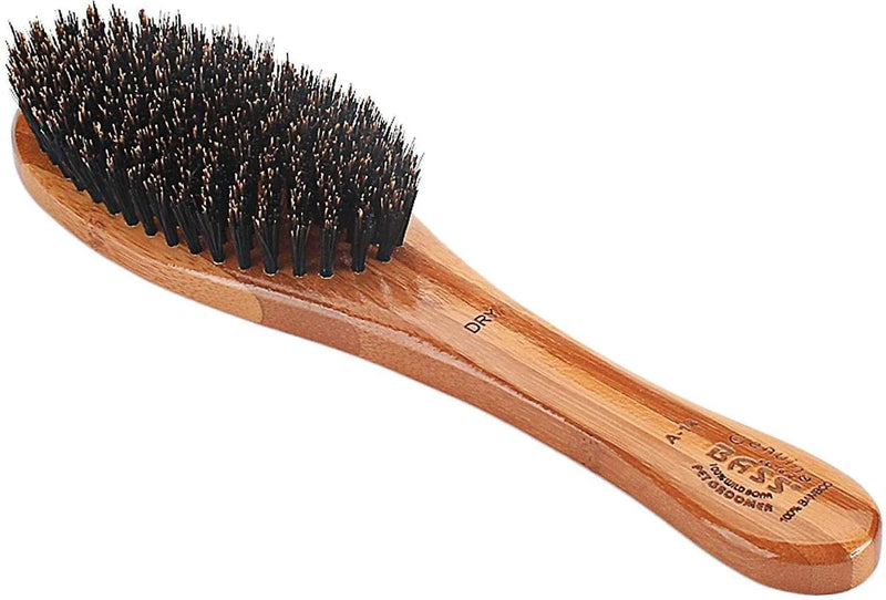 Bass Brushes Shine & Condition Dog Brush, Bamboo-Dark Finish