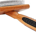 Bass Brushes Medium De-matting Slicker Style Dog Brush, Bamboo-Dark Finish