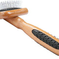 Bass Brushes X-Small De-matting Slicker Style Dog Brush, Bamboo-Dark Finish