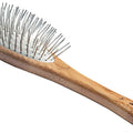 Bass Brushes Style & Detangle Dog Oval Brush, Bamboo-Dark Finish, Medium