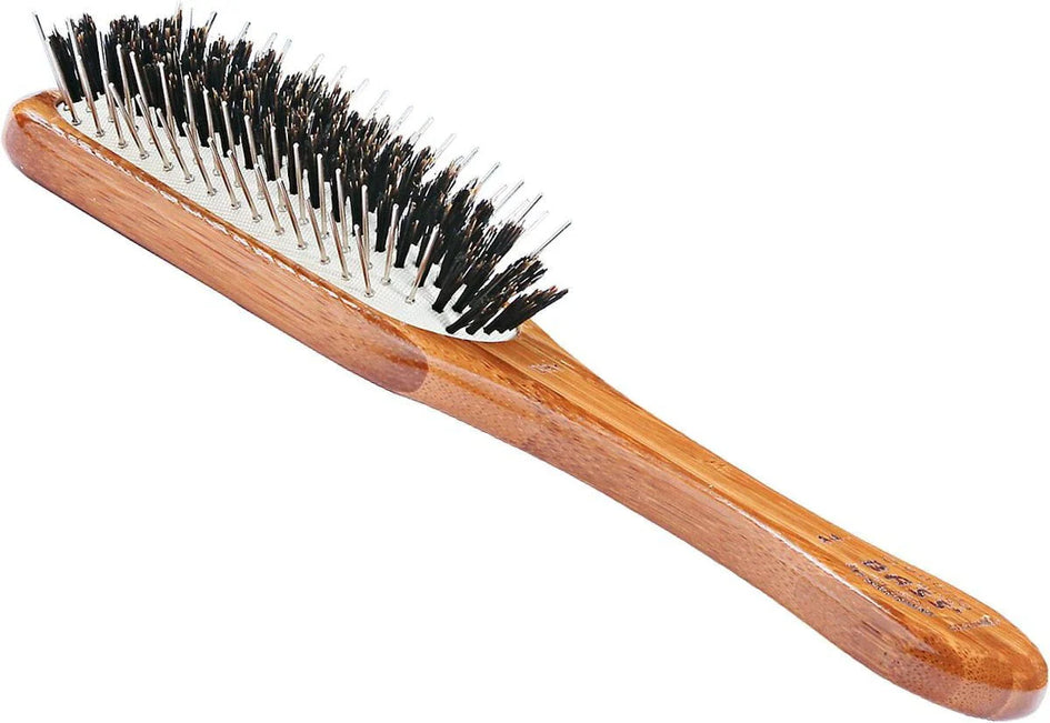 Bass Brushes The Hybrid Pet Groomer Paddle Brush, Bamboo-Dark Finish, Medium