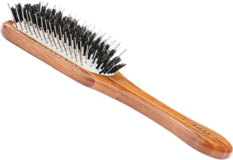 Bass Brushes The Hybrid Pet Groomer Paddle Brush, Bamboo-Dark Finish, Medium