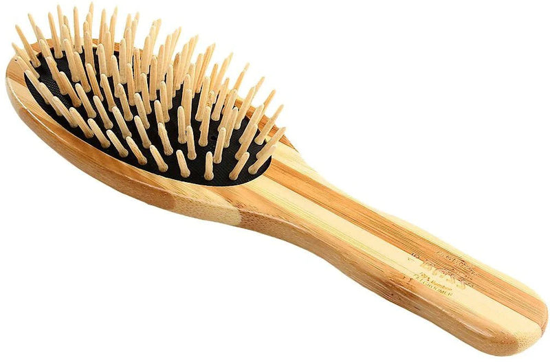 Bass Brushes The Green Dog Oval Brush, Bamboo-Stiped Finish, Small