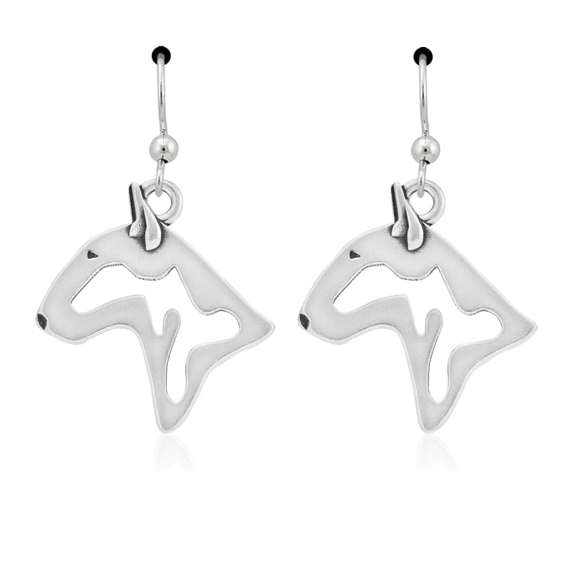 Bull Terrier Earrings in Sterling Silver