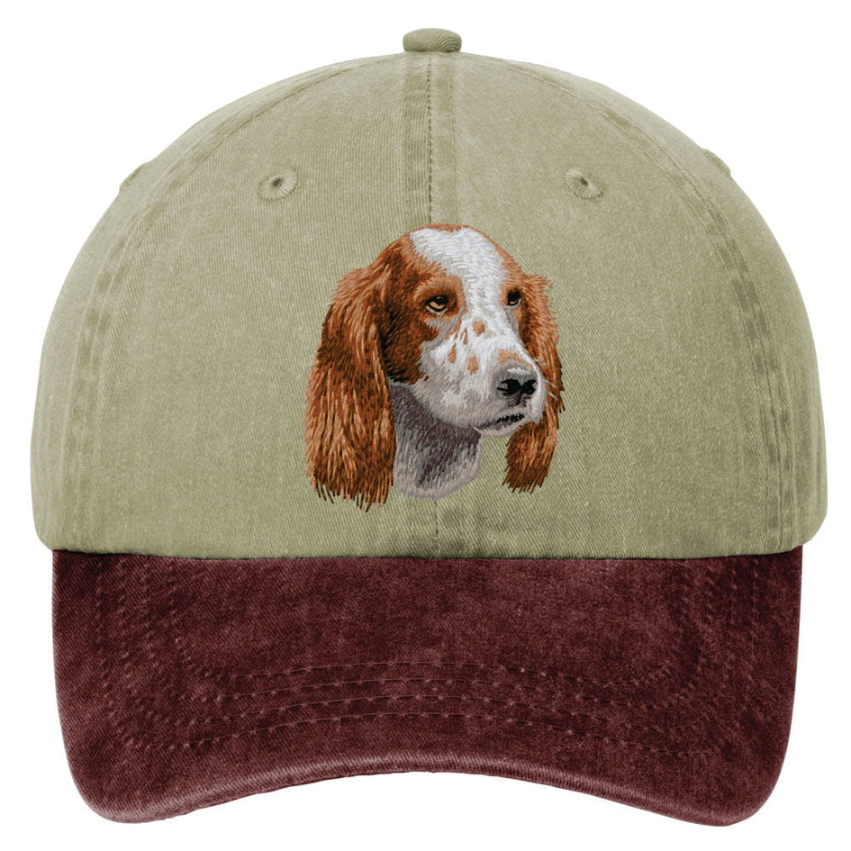 Irish Red & White Setter  Embroidered Two Tone Baseball Cap
