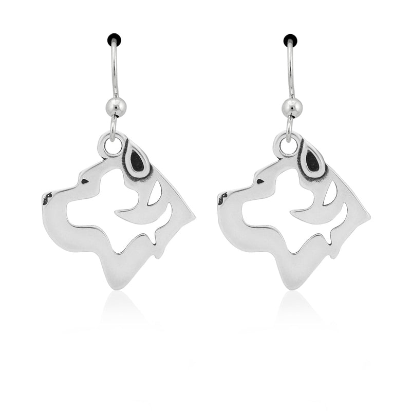 Cane Corso Earrings in Sterling Silver, Cropped Ears
