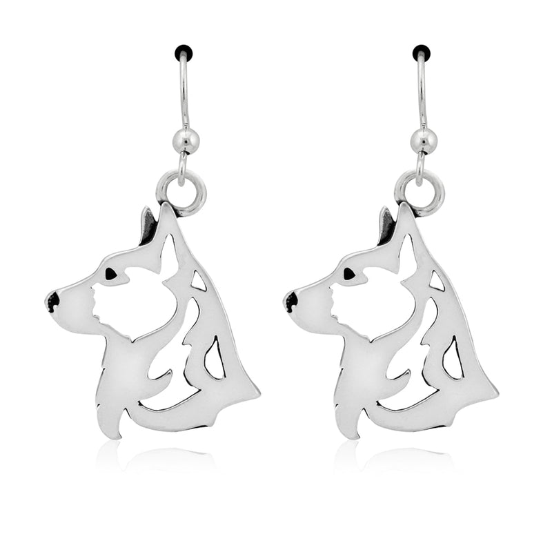 Cardigan Welsh Corgi Earrings in Sterling Silver