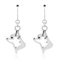 Chihuahua leaverback earrings in sterling silver in head study. 