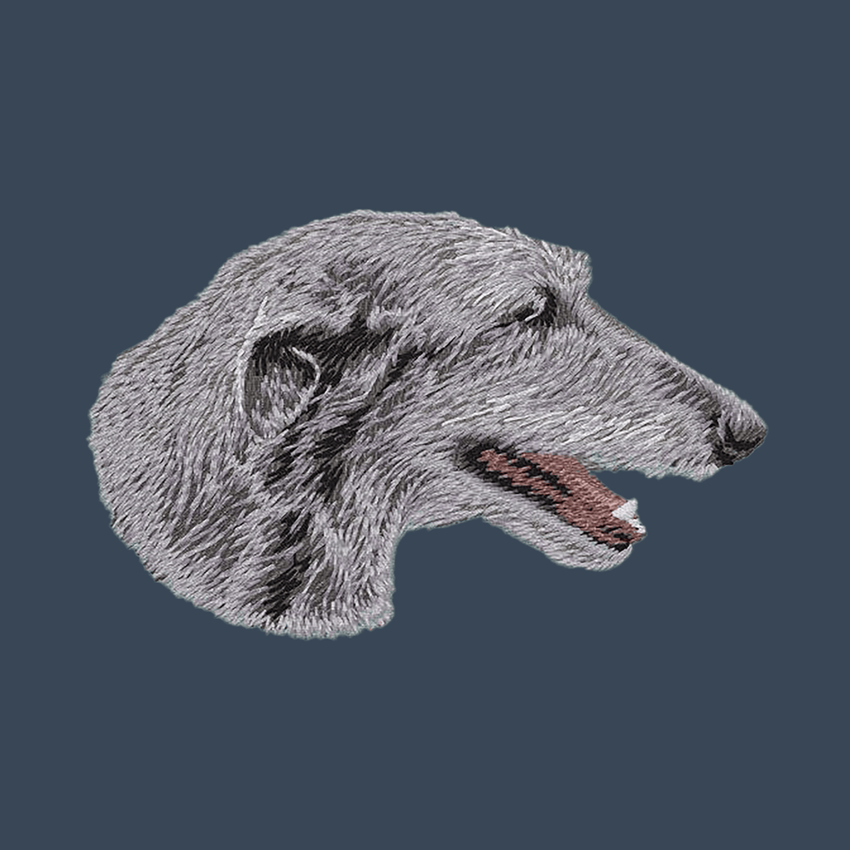 Scottish Deerhound Embroidered Women's Denim Shirt