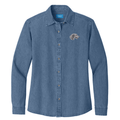 Scottish Deerhound Embroidered Women's Denim Shirt