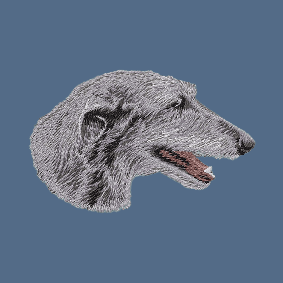 Scottish Deerhound Embroidered Women's Denim Shirt