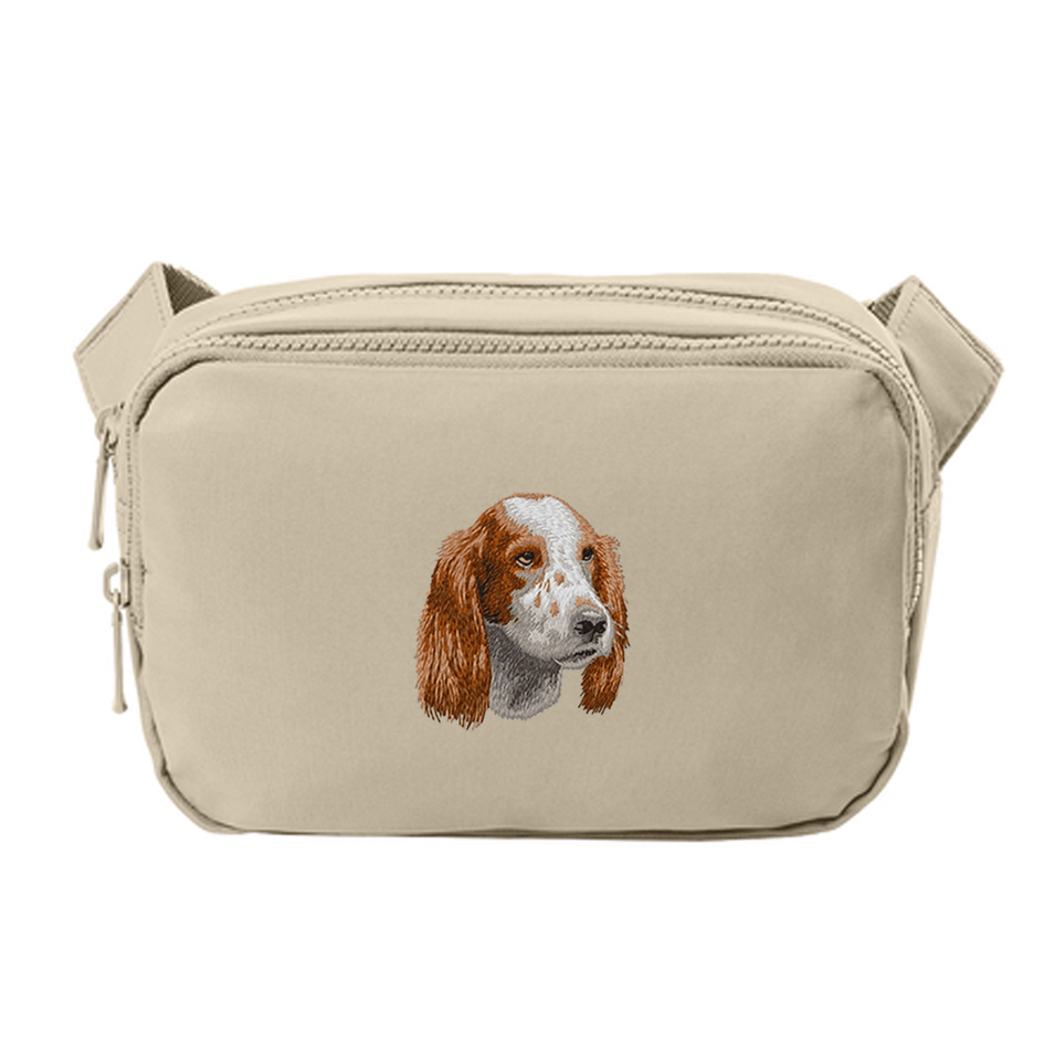 Irish Red and White Setter Embroidered Crossbody Bag