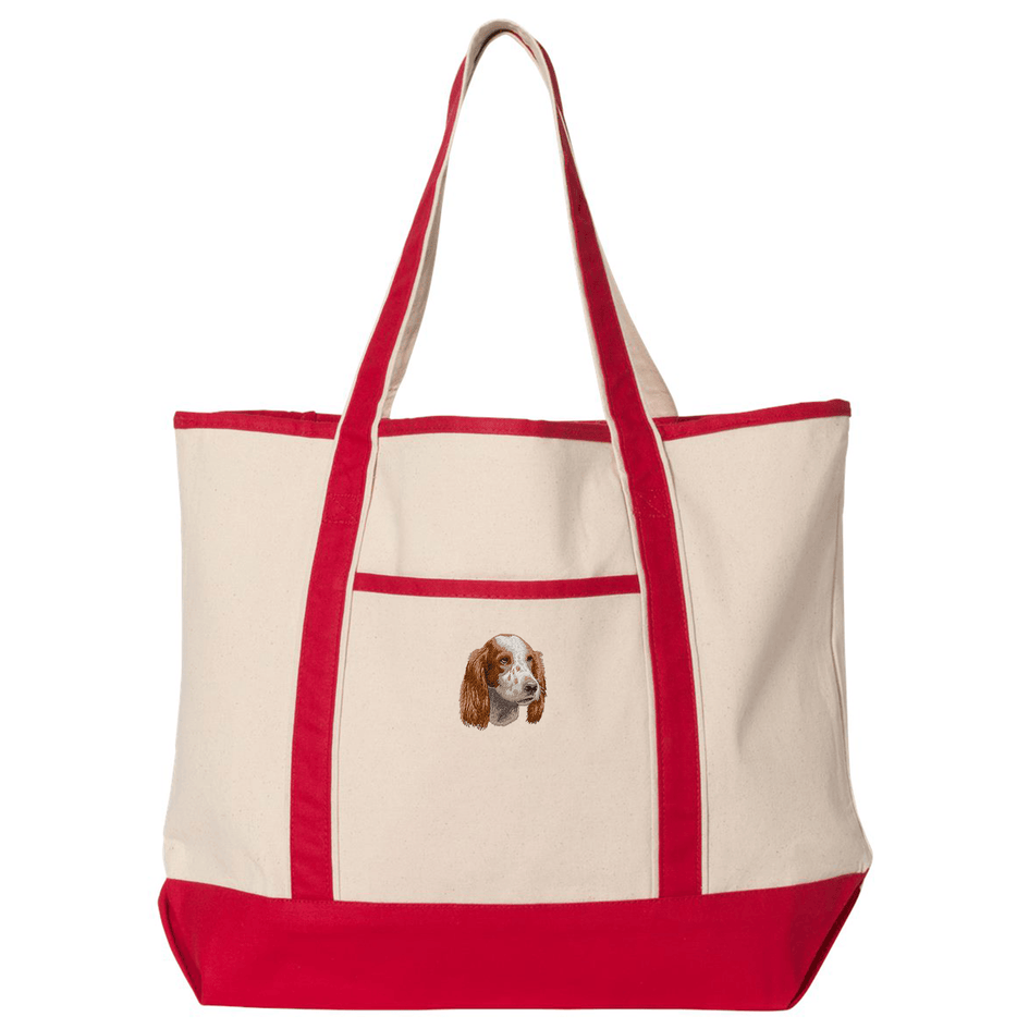 Irish Red and White Setter Embroidered Tote