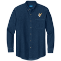 Portuguese Podengo Pequeno Embroidered Men's Denim Shirt