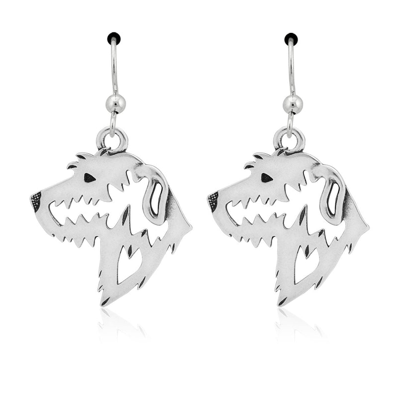 Irish Wolfhound Earrings in Sterling Silver