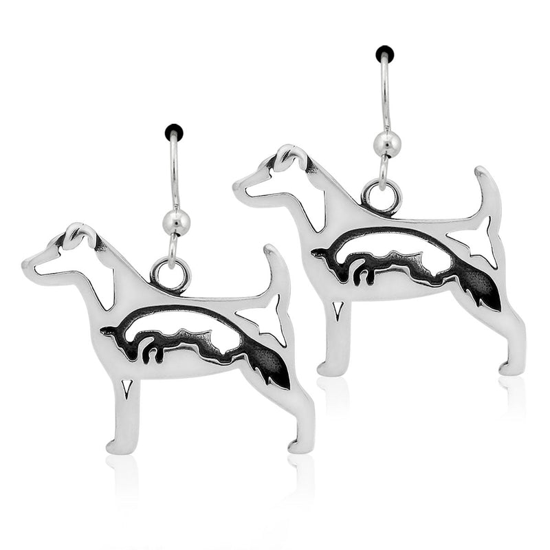 Sterling Silver Jack Russell Terrier Earrings