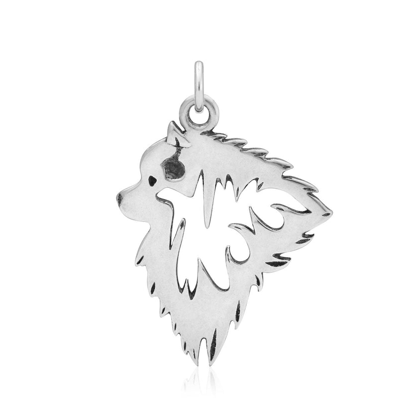 Keeshond Necklace in Sterling Silver