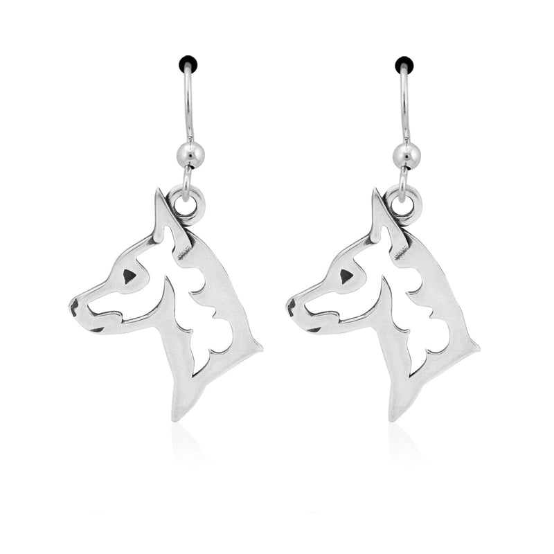 Miniature Pinscher Earrings in Sterling Silver